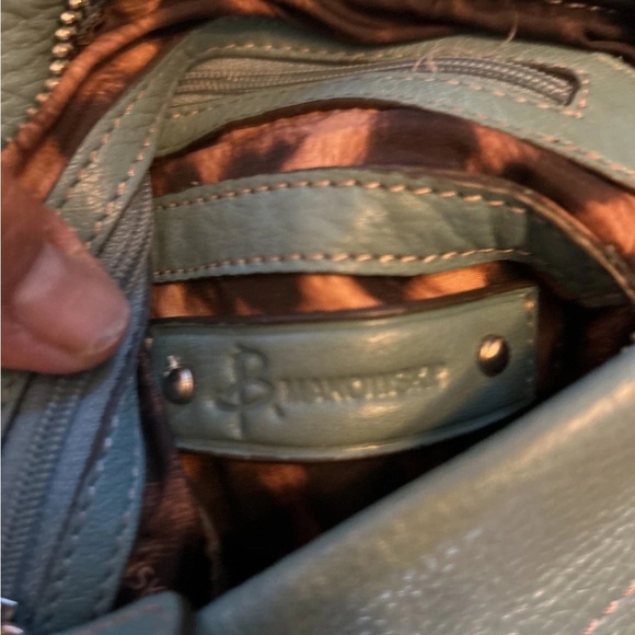 B. Makowsky Turquoise Leather Crossbody Bag EUC!! - Picture 11 of 14